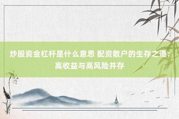 炒股资金杠杆是什么意思 配资散户的生存之道：高收益与高风险并存