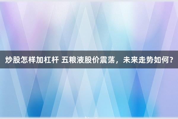 炒股怎样加杠杆 五粮液股价震荡，未来走势如何？